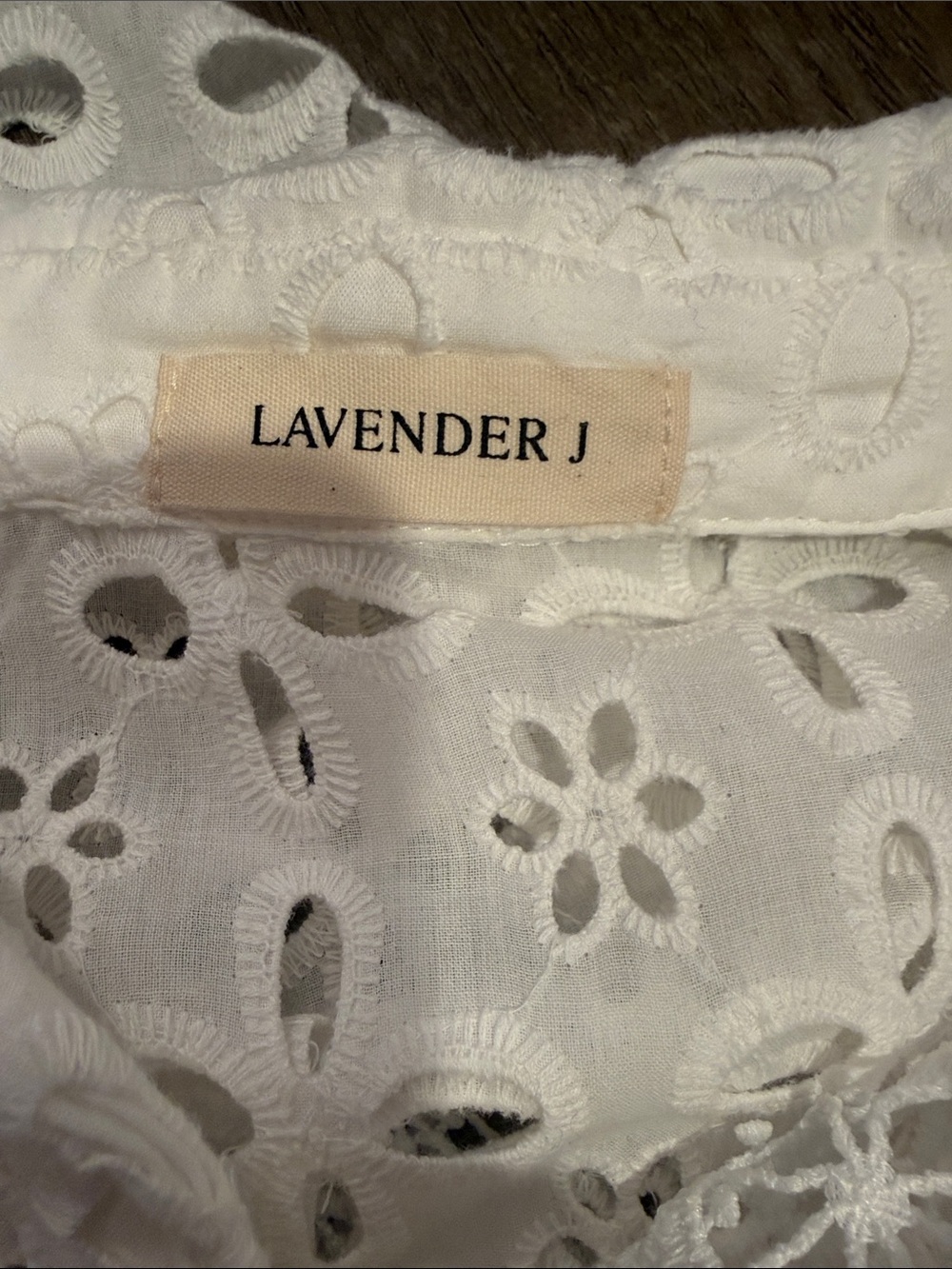White Eyelet Button-Up Shirt size small (nwt) - Picture 3 of 5